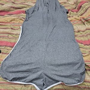 Gray Hooded Sleeveless Jumpsuit